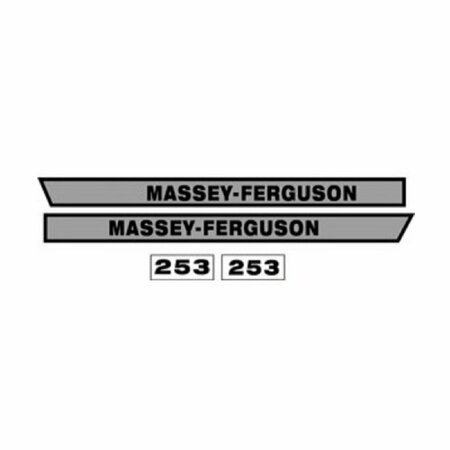 AFTERMARKET Hood Decal Set for New Fits Massey Ferguson 253 Tractor M609H
